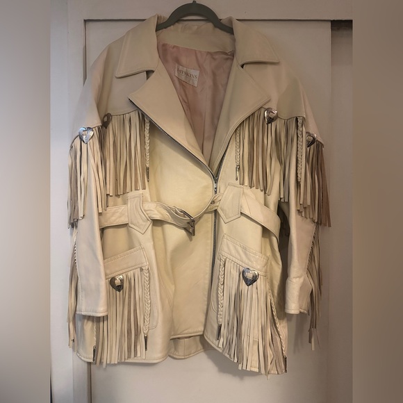 Vintage Jackets & Blazers - AMAZING Vintage 80’s Western Fringe Leather Jacket Size Large